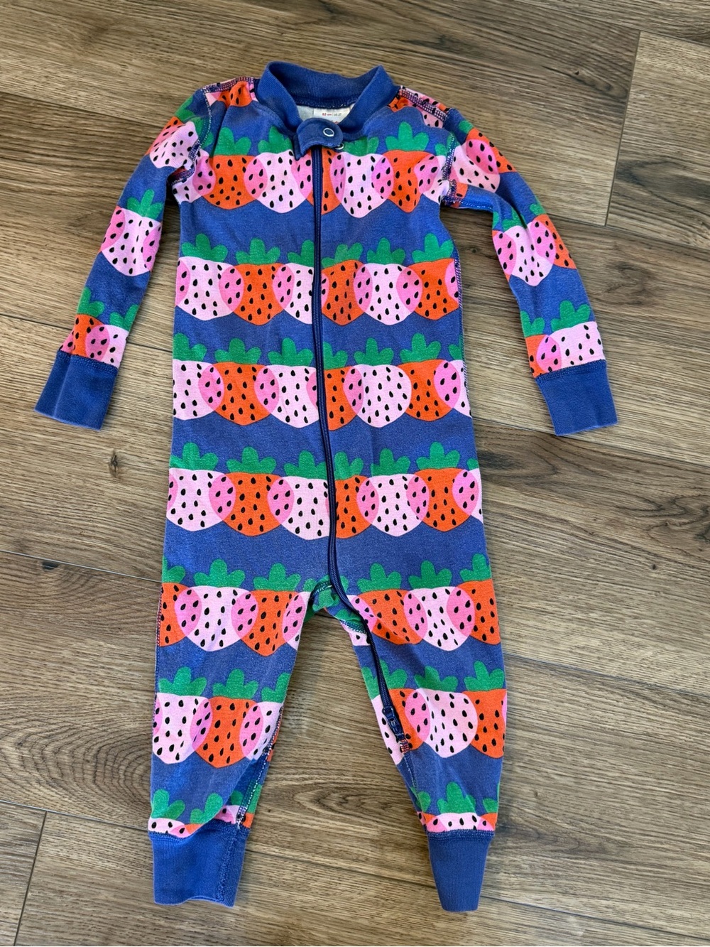 Hanna Andersson Zip Pajamas 2t in Pink Strawberry Print | Organic Cotton